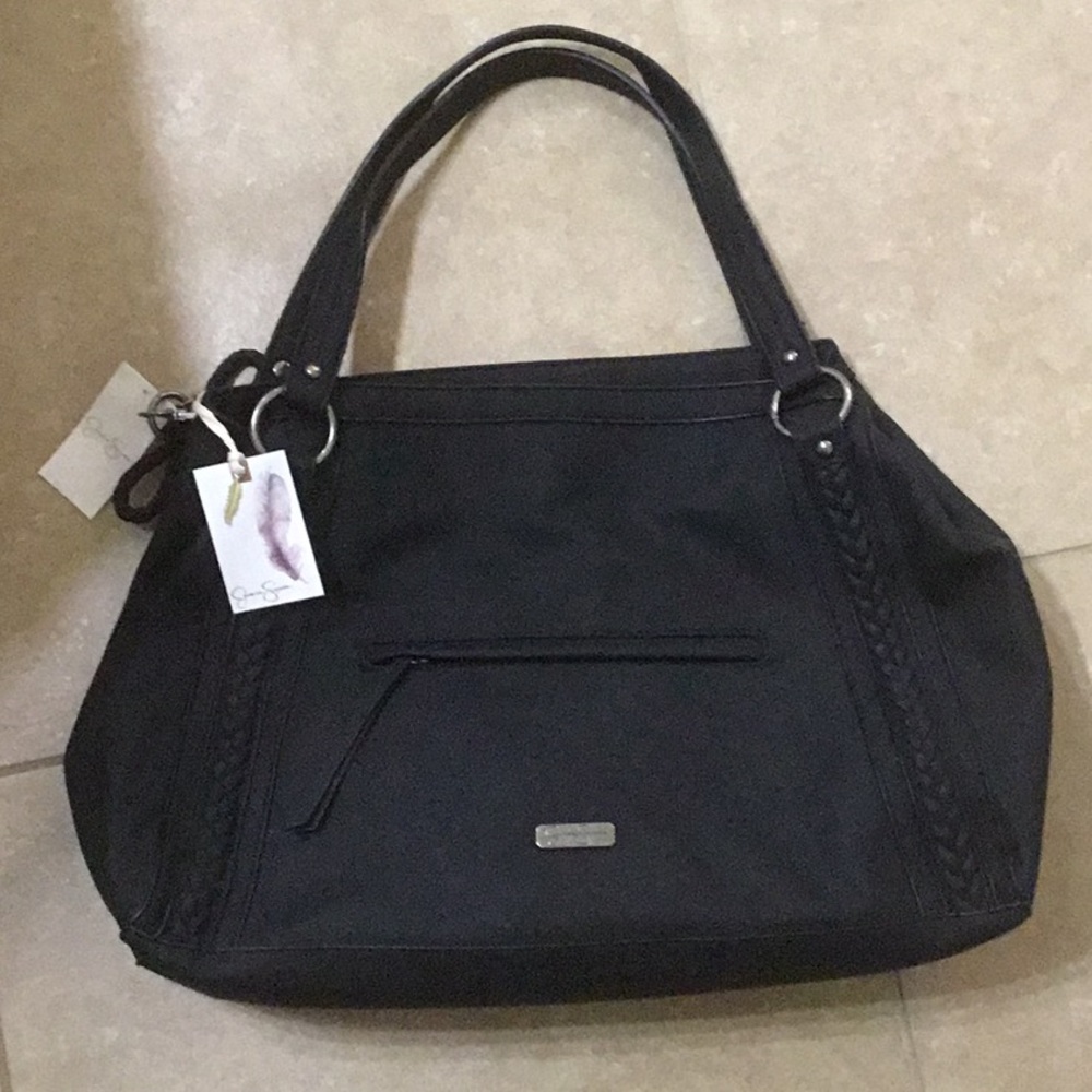 Jessica Simpson black leather purse